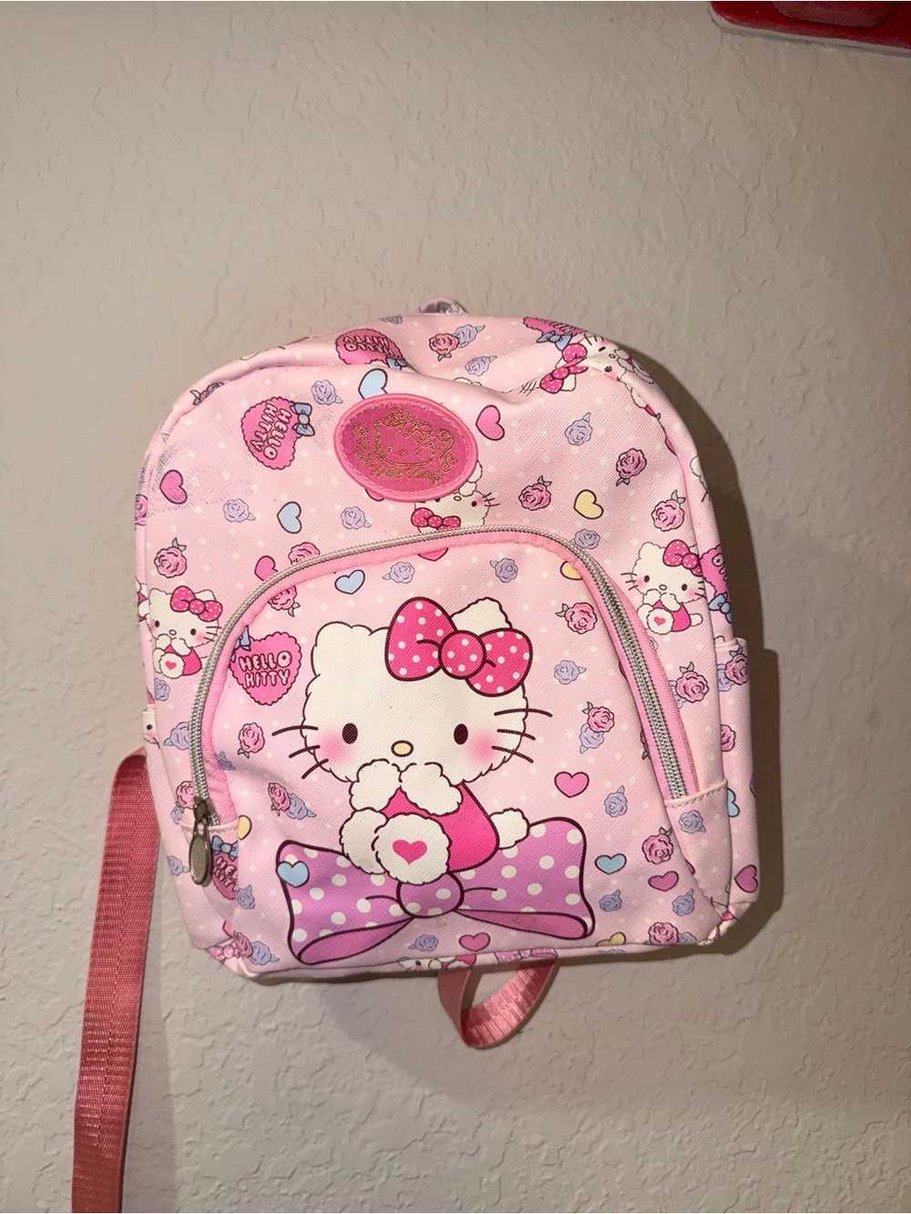 Sanrio Hello Kitty Pink Polka Dot Bow Mini Backpack Floral AOP